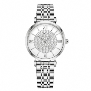 A0566 Montres À Quartz Élégantes À La Mode Pour Femmes Chiffres Romains Strass Montage À Cadran