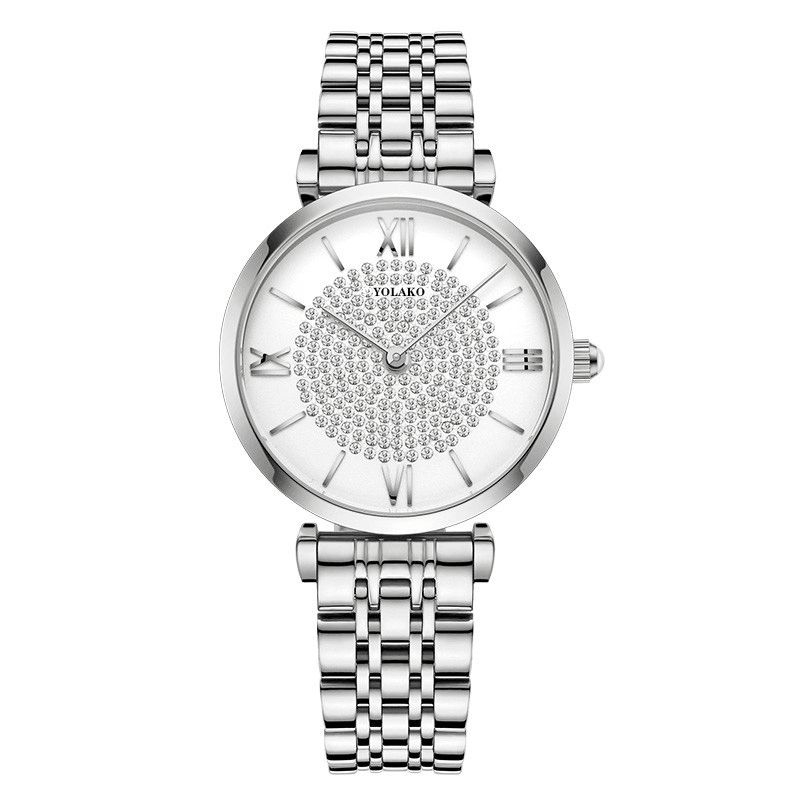 A0566 Montres À Quartz Élégantes À La Mode Pour Femmes Chiffres Romains Strass Montage À Cadran