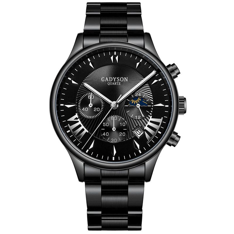 A0701 Mode Hommes Montre Date Affichage Affaires Bracelet En Acier Inoxydable Montre À Quartz