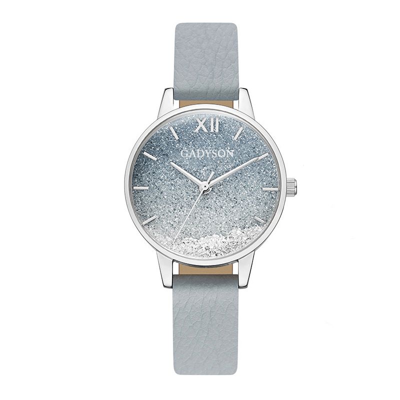 A0901 Mode Femmes Montre Créative Élégant Cadran Bracelet En Cuir Femme Montre À Quartz