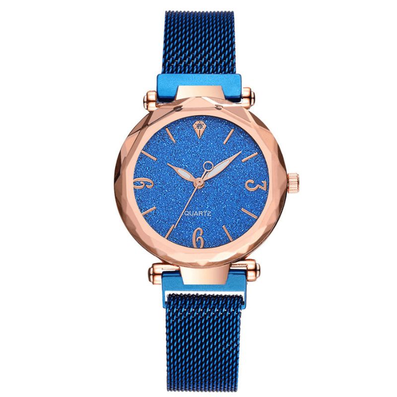 A312 Simple Design Milanese Mesh Steel Star Décoration Mode Femmes Montre Quartz Montre