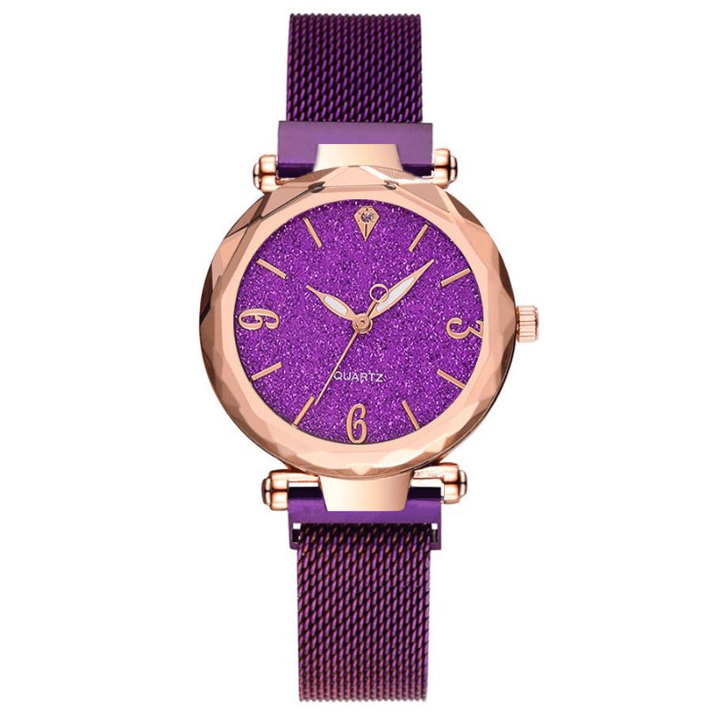 A312 Simple Design Milanese Mesh Steel Star Décoration Mode Femmes Montre Quartz Montre