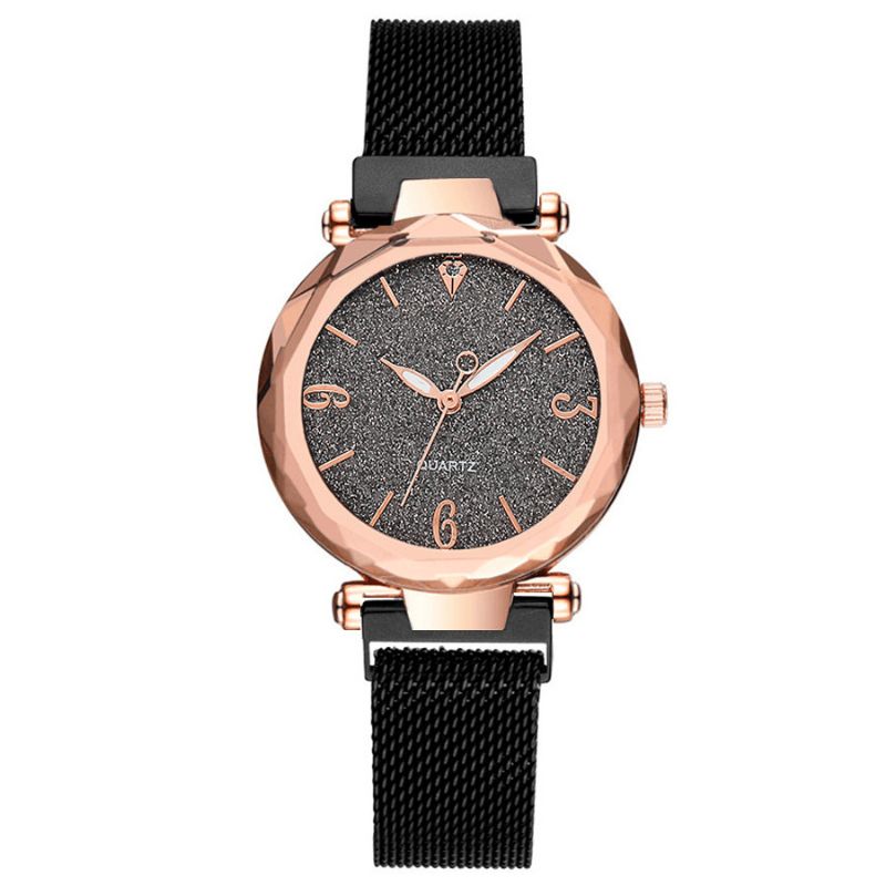 A312 Simple Design Milanese Mesh Steel Star Décoration Mode Femmes Montre Quartz Montre