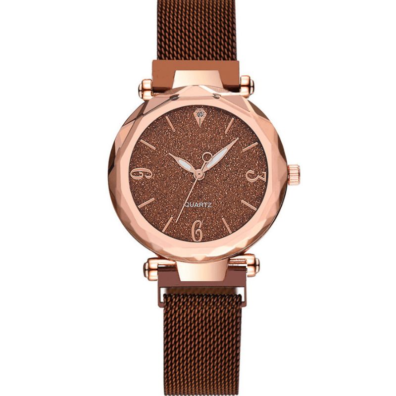 A312 Simple Design Milanese Mesh Steel Star Décoration Mode Femmes Montre Quartz Montre