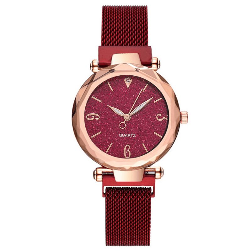 A312 Simple Design Milanese Mesh Steel Star Décoration Mode Femmes Montre Quartz Montre