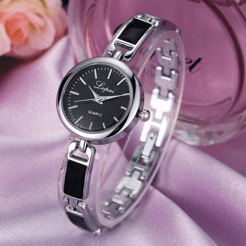 Acier Inoxydable Strass Femmes Bracelet Montre Design Élégant Quartz Montre