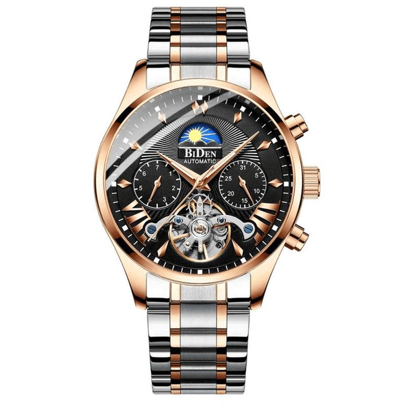 Bd8509 Montre Mécanique Automatique Phase De Lune Multifonction Étanche Montre Homme