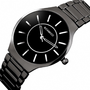 Boamigo L811 Hommes Bracelet En Métal Complet Cadran Simple Style Décontracté Montre Étanche Montre À Quartz