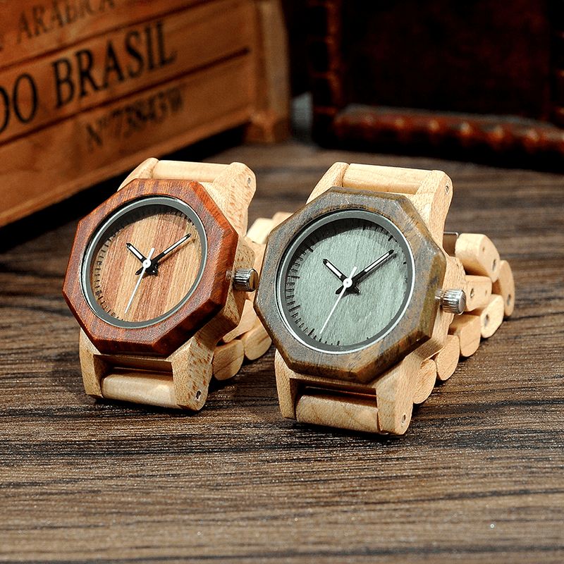 Bobo Bird M25 Montre-bracelet En Bois Légère À La Mode Montre À Quartz À Petit Cadran