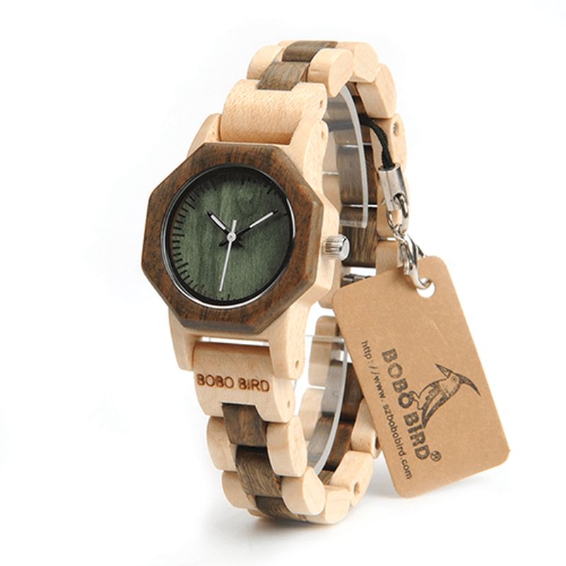 Bobo Bird M25 Montre-bracelet En Bois Légère À La Mode Montre À Quartz À Petit Cadran