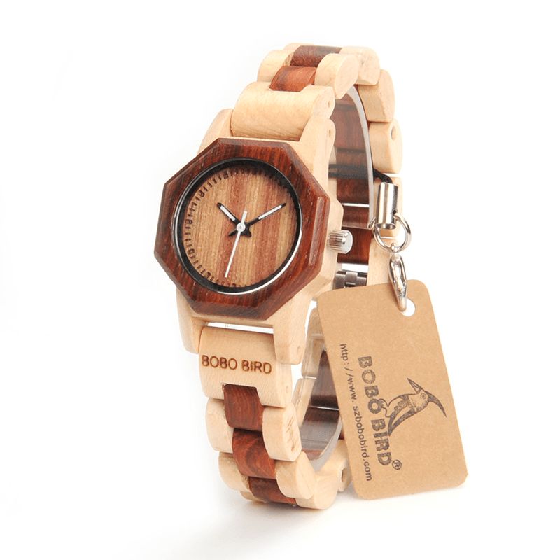 Bobo Bird M25 Montre-bracelet En Bois Légère À La Mode Montre À Quartz À Petit Cadran