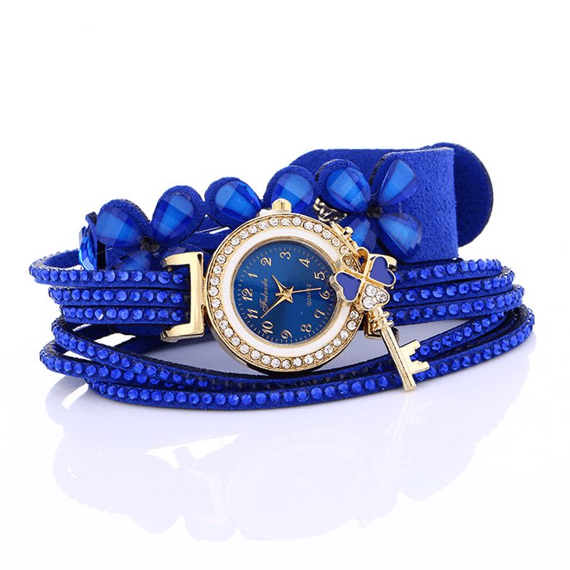 Bracelet De Cercle De Cristal De Mode Montre Pour Femme Cadran Simple Modèles De Flowear Montre À Quartz