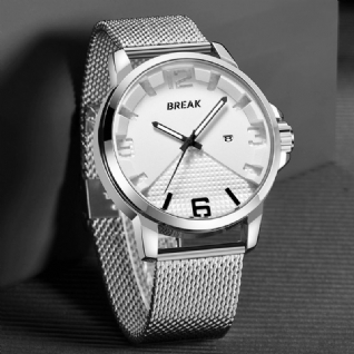 Break 3301 Calendrier Sport Hommes Montre-bracelet Conception Simple Montres À Quartz En Acier Inoxydable