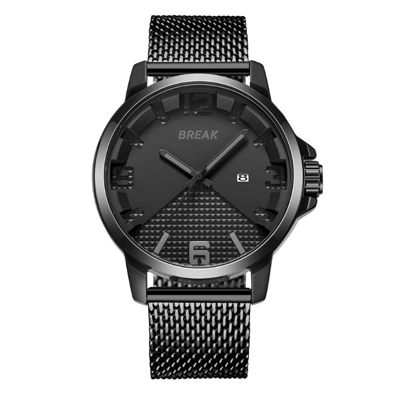 Break 3301 Calendrier Sport Hommes Montre-bracelet Conception Simple Montres À Quartz En Acier Inoxydable