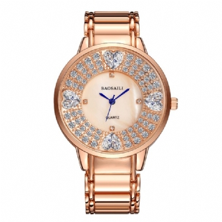 Bsl1036 Montre-bracelet Brillante Pour Femme Montre À Quartz En Diamant Imitation Cœur