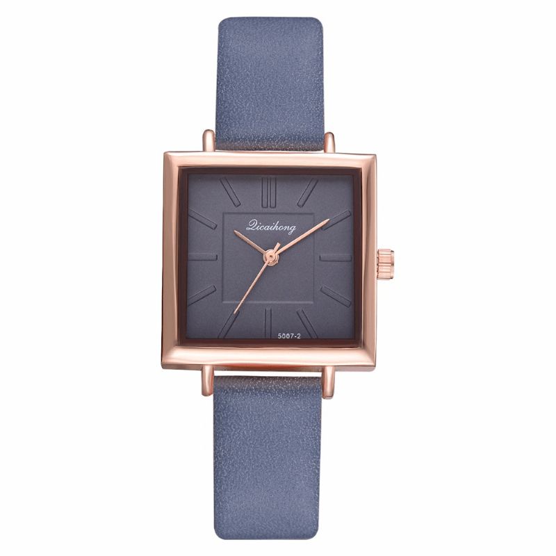 Cadran Carré Simple Bracelet En Cuir Pu Femmes Mode Dames Robe Bracelet Montre À Quartz