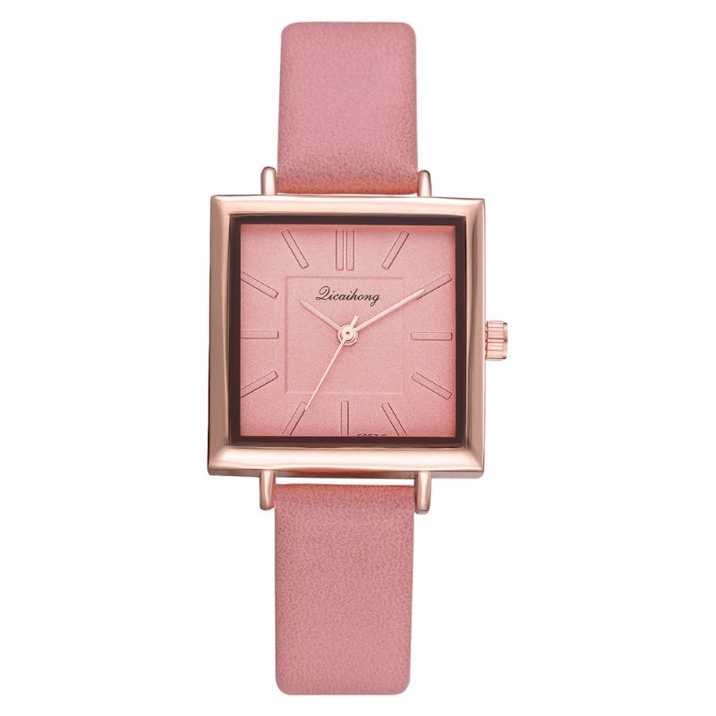 Cadran Carré Simple Bracelet En Cuir Pu Femmes Mode Dames Robe Bracelet Montre À Quartz