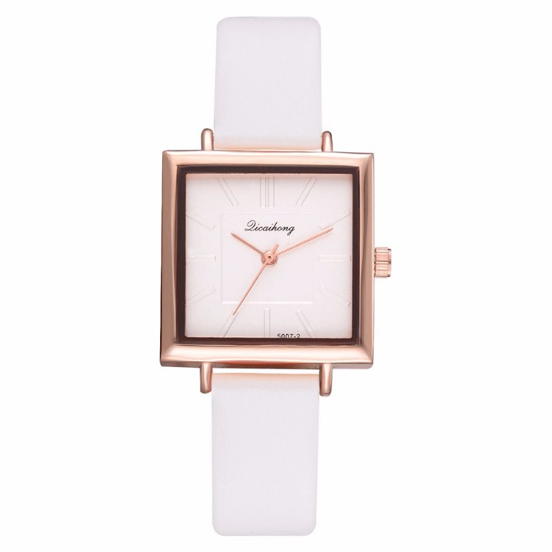 Cadran Carré Simple Bracelet En Cuir Pu Femmes Mode Dames Robe Bracelet Montre À Quartz