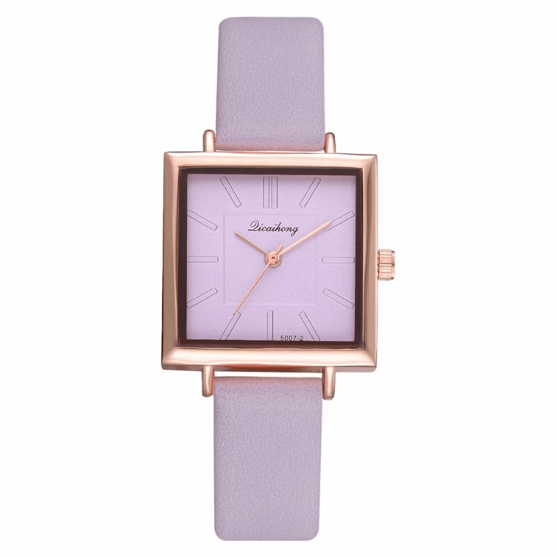 Cadran Carré Simple Bracelet En Cuir Pu Femmes Mode Dames Robe Bracelet Montre À Quartz