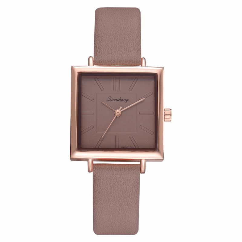 Cadran Carré Simple Bracelet En Cuir Pu Femmes Mode Dames Robe Bracelet Montre À Quartz