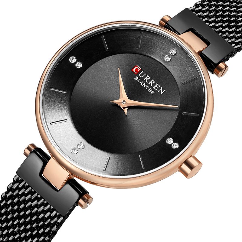 Cadran Ultra Mince Design Élégant Montre Femme Montre À Quartz Pleine Acier