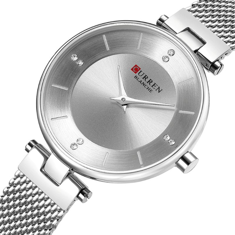 Cadran Ultra Mince Design Élégant Montre Femme Montre À Quartz Pleine Acier