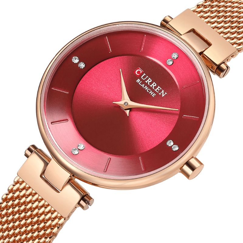 Cadran Ultra Mince Design Élégant Montre Femme Montre À Quartz Pleine Acier