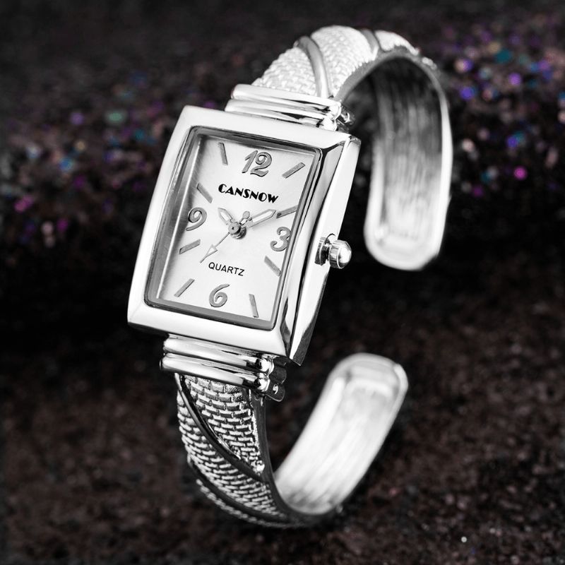 Cansnow E1712 Montre-bracelet Pour Femme Avec Bracelet En Acier Inoxydable Montre À Quartz