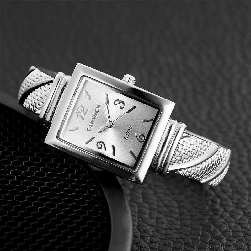 Cansnow E1712 Montre-bracelet Pour Femme Avec Bracelet En Acier Inoxydable Montre À Quartz