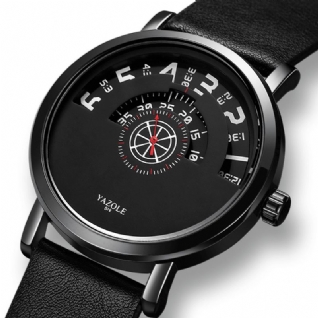 Casual Creux Cadran 3atm Étanche Hommes Montre À Quartz Montre-bracelet