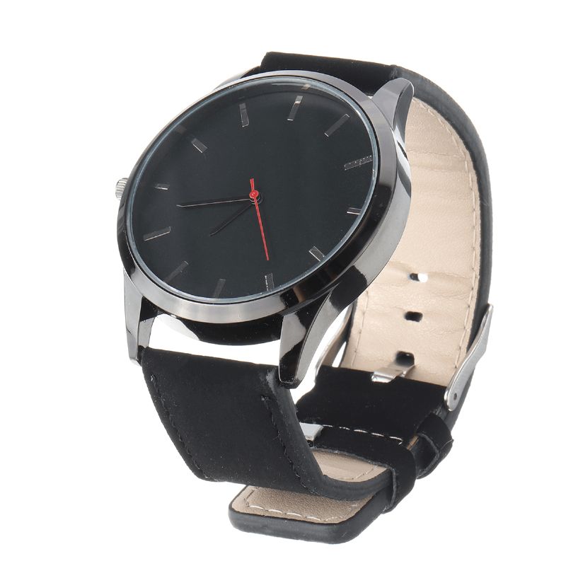 Casual Sport Big Dial Analog Matte Pu Leather Montres-bracelets Unisexes Montre À Quartz