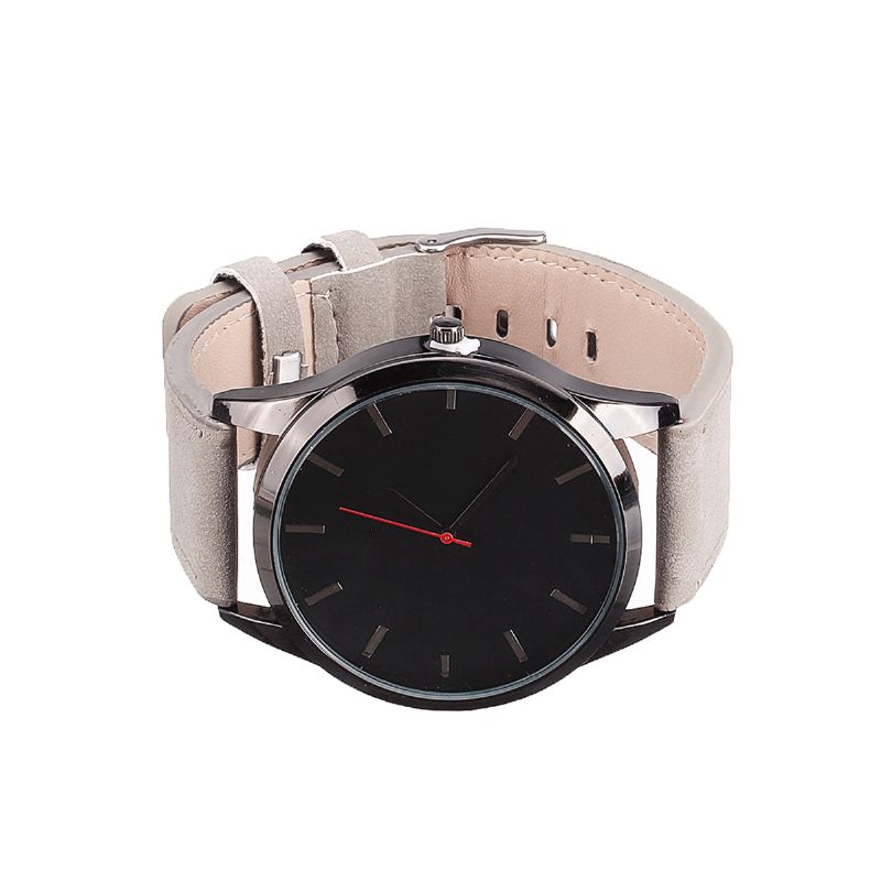 Casual Sport Big Dial Analog Matte Pu Leather Montres-bracelets Unisexes Montre À Quartz