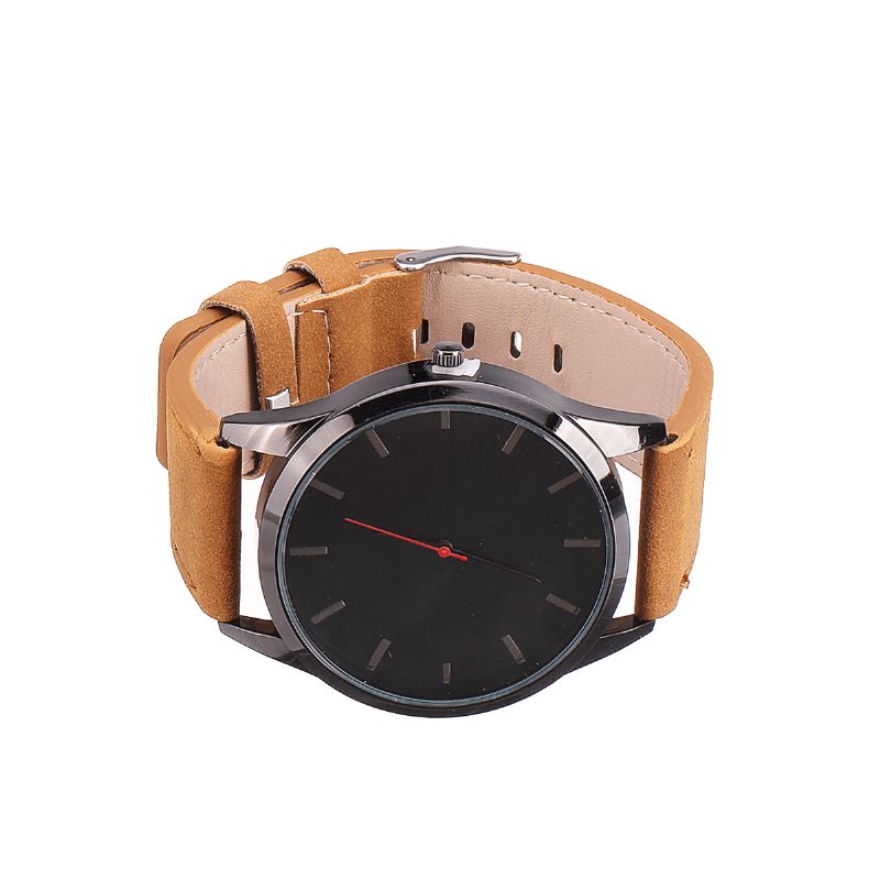 Casual Sport Big Dial Analog Matte Pu Leather Montres-bracelets Unisexes Montre À Quartz