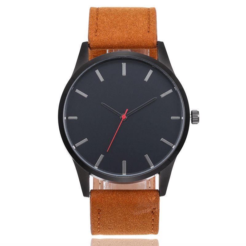 Casual Sport Big Dial Analog Matte Pu Leather Montres-bracelets Unisexes Montre À Quartz