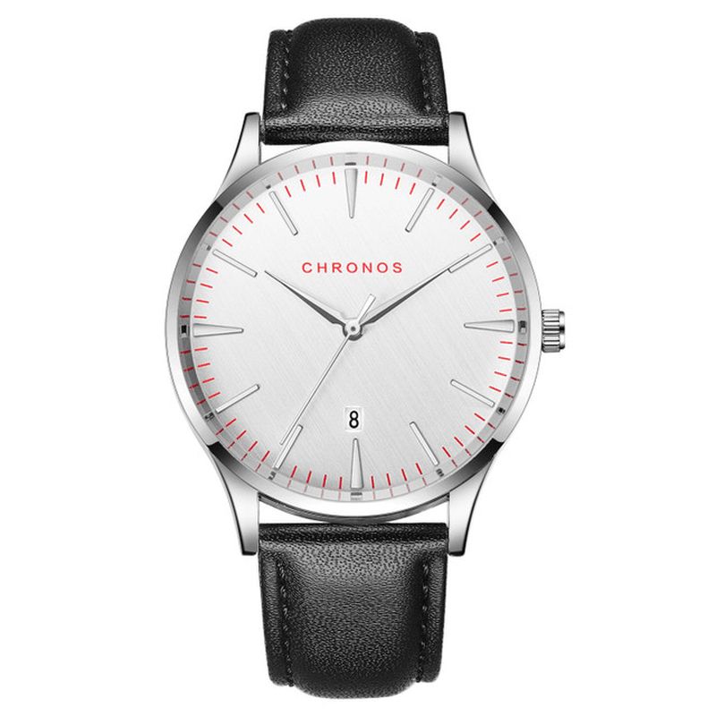 Chronos Ch27 Style Décontracté Étanche Hommes Montre-bracelet 40mm Hardlex Cadran Ultra Mince Montre À Quartz