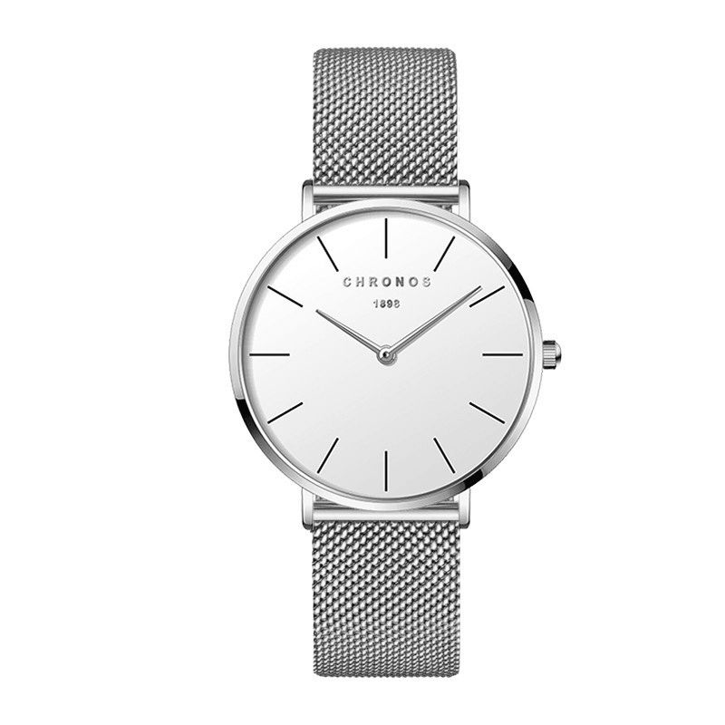 Chronos Ch33 Mode Femmes Montre Cuir/acier Inoxydable Simple Elegent Femme Quartz Montre