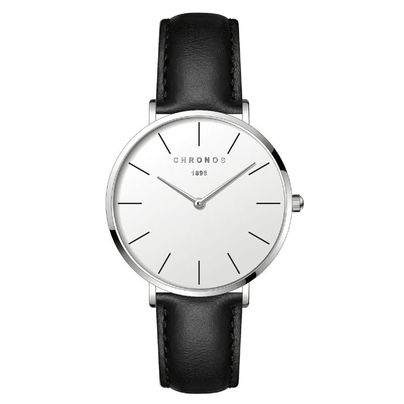 Chronos Ch33 Mode Femmes Montre Cuir/acier Inoxydable Simple Elegent Femme Quartz Montre