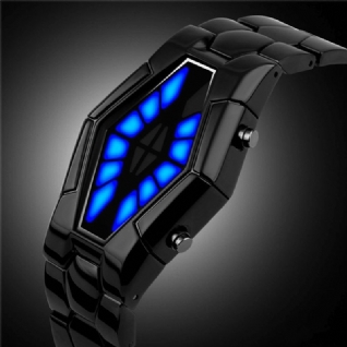 Cobra Montre À Affichage Led Full Steel Luminous Montre Numérique Pour Hommes