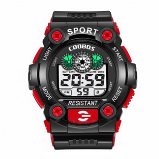 Coobos 1008 Mode Hommes Led Montre Numérique Électronique Calendrier Lumineux Réveil Étanche Montre De Sport