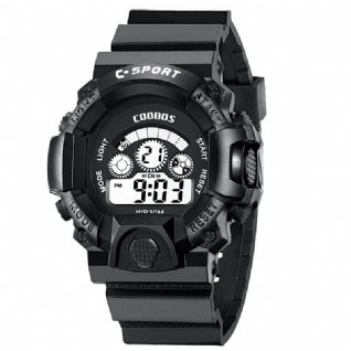 Coobos 1016 Mode Hommes Led Montre Numérique Électronique Calendrier Lumineux Réveil Étanche Montre De Sport