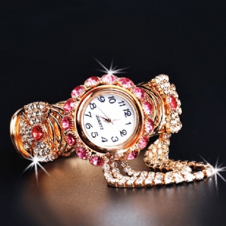 Cristal Style Rétro Femmes Bracelet Montre Robe De Mariée Montres À Quartz