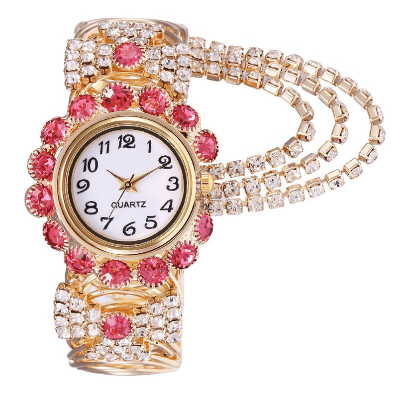 Cristal Style Rétro Femmes Bracelet Montre Robe De Mariée Montres À Quartz