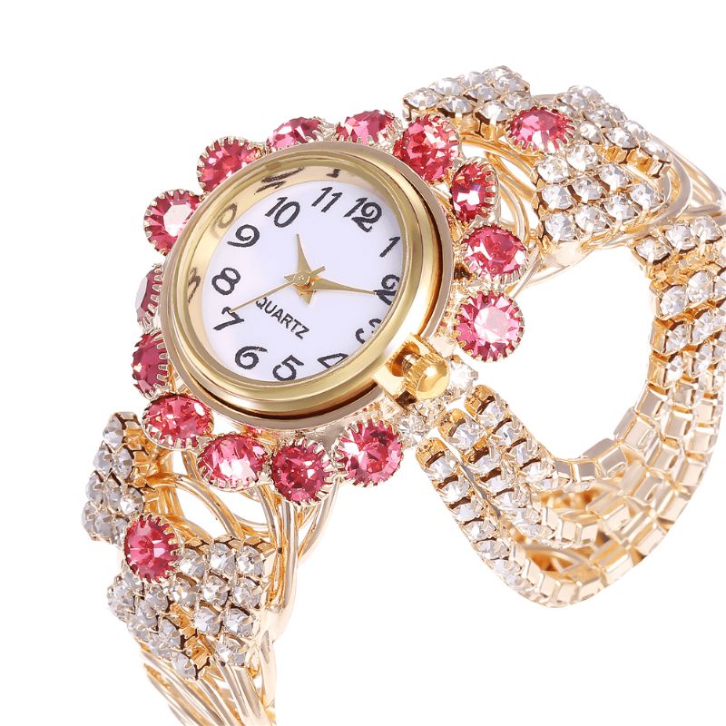 Cristal Style Rétro Femmes Bracelet Montre Robe De Mariée Montres À Quartz