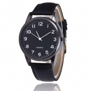 Denton Sidpega Montre À Quartz Simple Avec Bracelet En Cuir Pour Homme