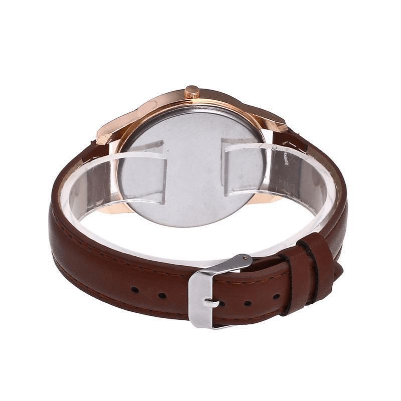 Denton Sidpega Montre À Quartz Simple Avec Bracelet En Cuir Pour Homme