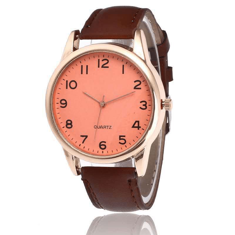 Denton Sidpega Montre À Quartz Simple Avec Bracelet En Cuir Pour Homme