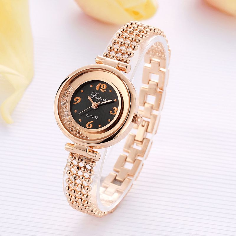 Design Élégant Brillant Femmes Bracelet Montre Strass Quartz Montre