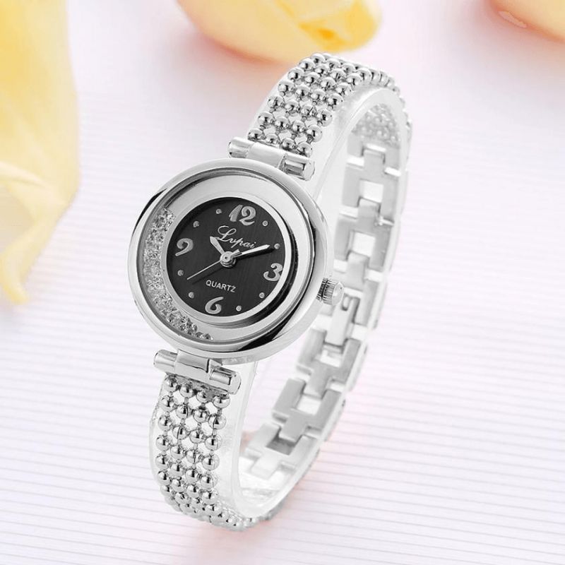 Design Élégant Brillant Femmes Bracelet Montre Strass Quartz Montre