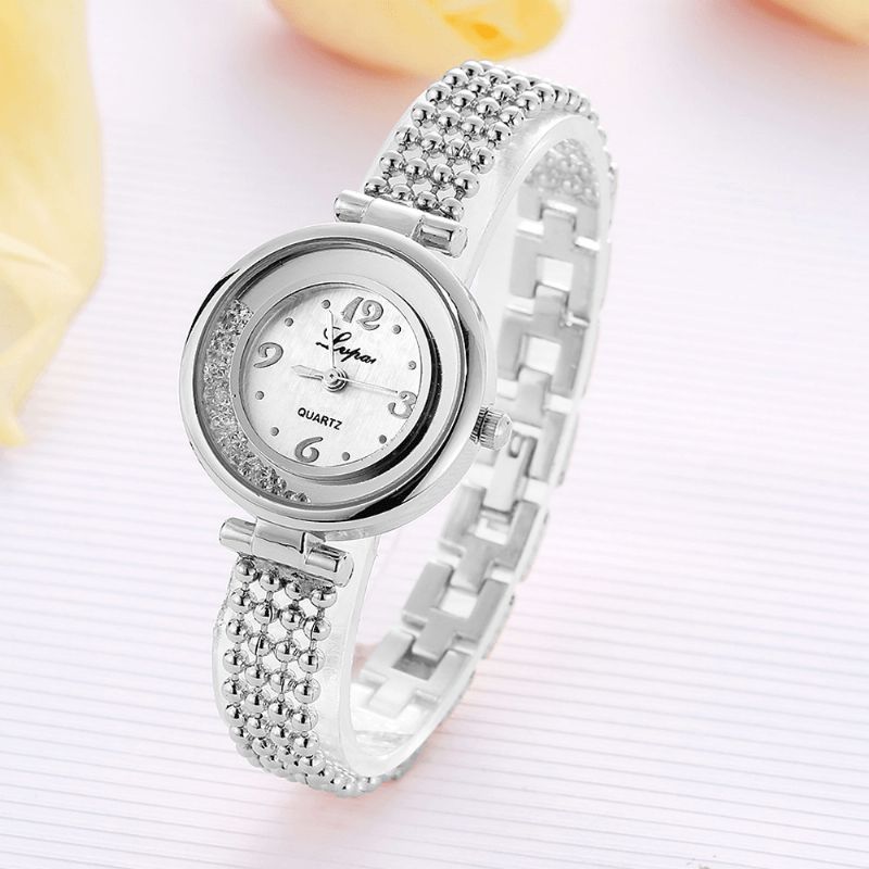 Design Élégant Brillant Femmes Bracelet Montre Strass Quartz Montre