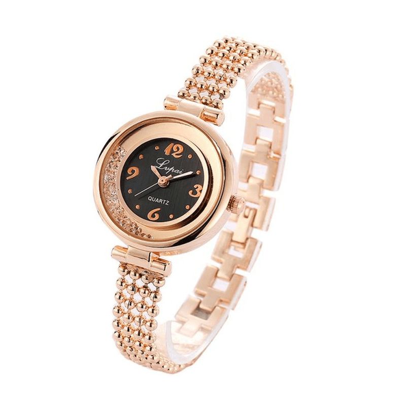 Design Élégant Brillant Femmes Bracelet Montre Strass Quartz Montre